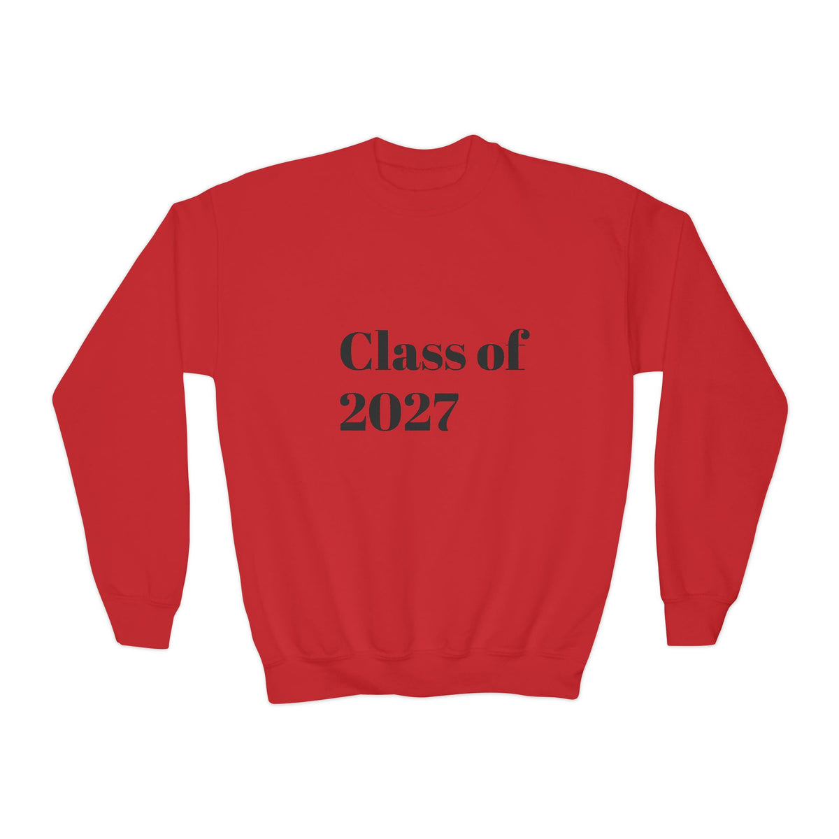 Class of 2027 Youth Crewneck — Pink "Senior" Hello Kitty Graduation Sweatshirt