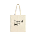 Class of 2027 Tote Bag — Cotton Canvas Graduation Gift